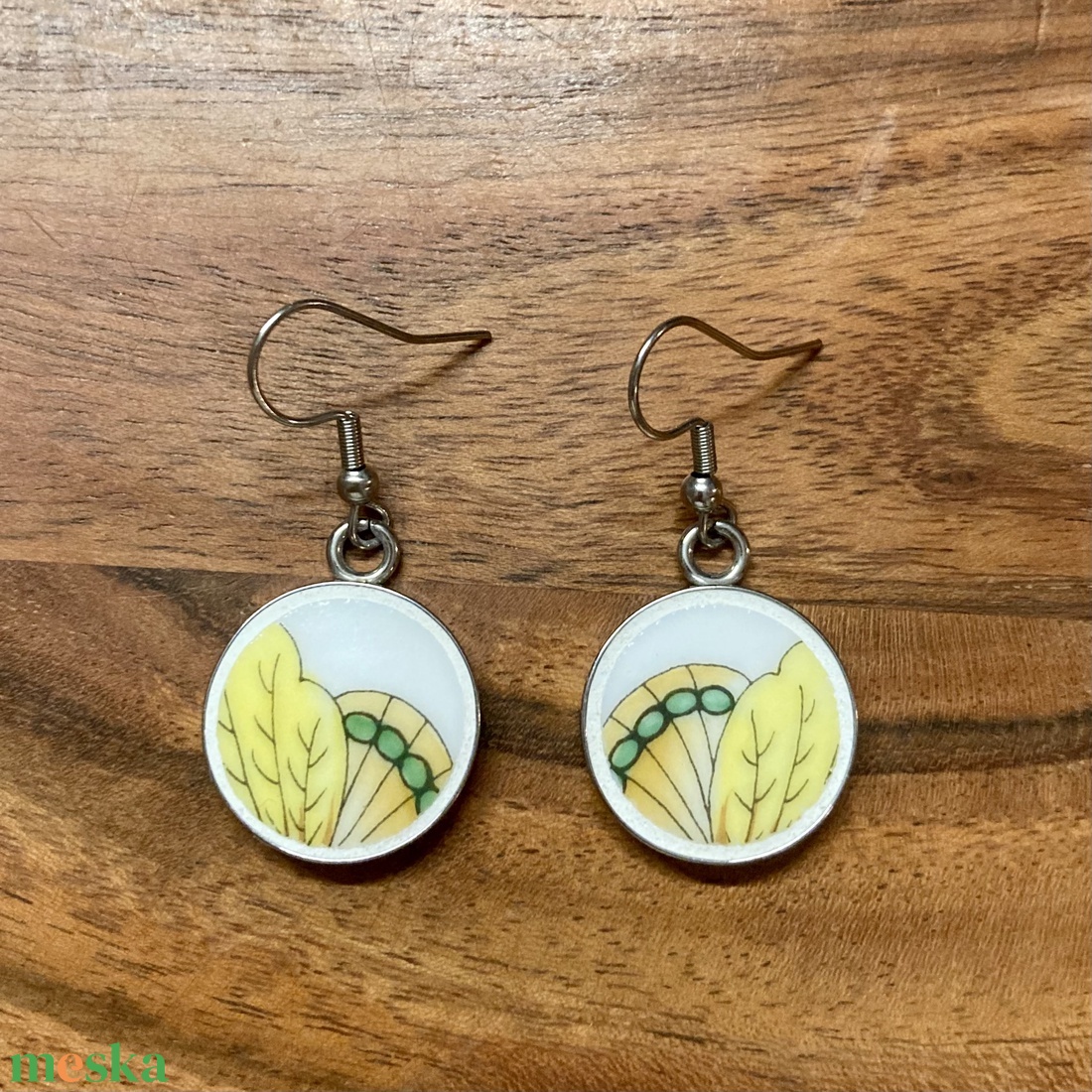 Mentett Herendi darabok - porcelán fülbevaló - nemesacél lógós - ékszer - fülbevaló - lógó fülbevaló - Meska.hu