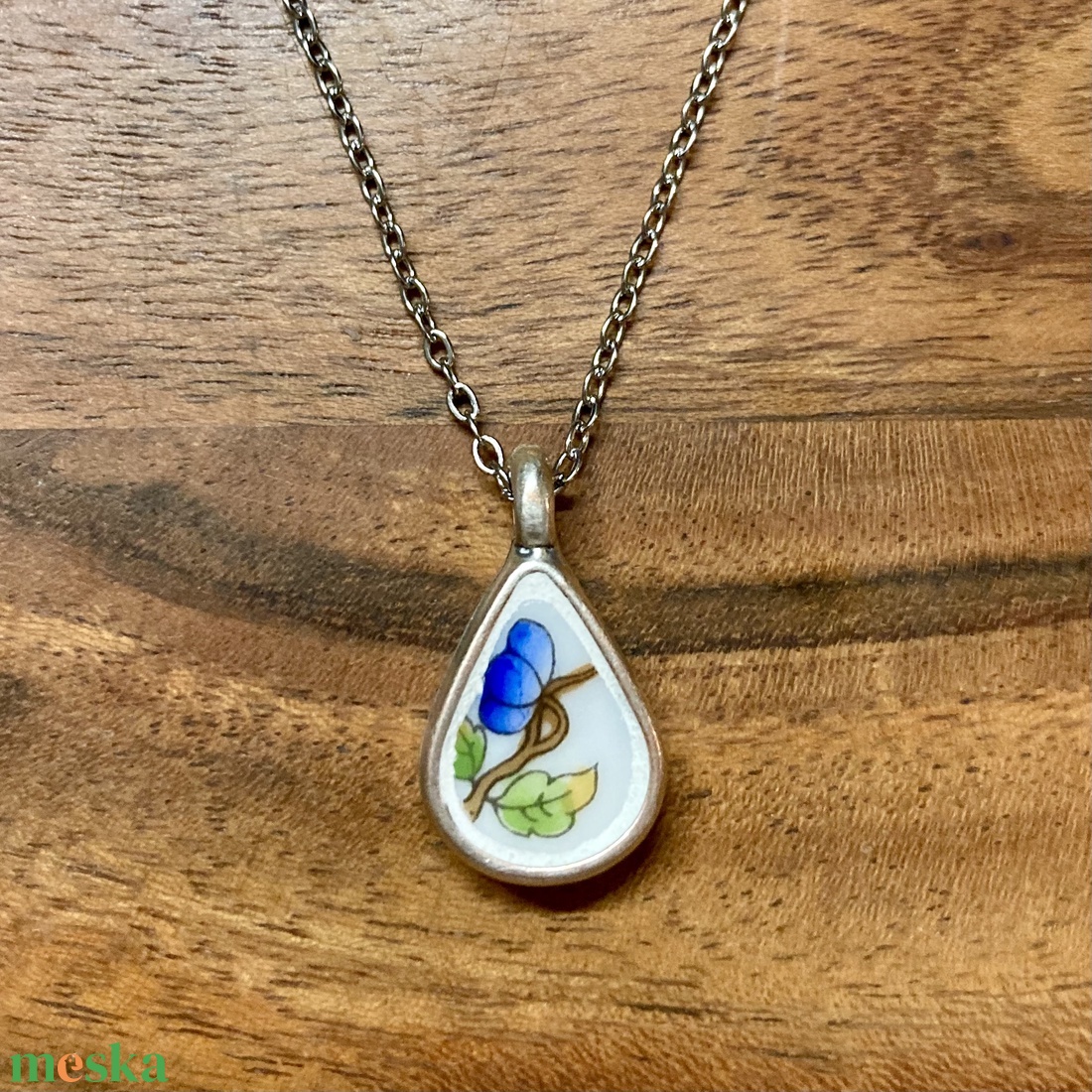 Mentett Herendi darabok - pici csepp porcelán nyaklánc - nemesacél lánccal - ékszer - nyaklánc - medálos nyaklánc - Meska.hu