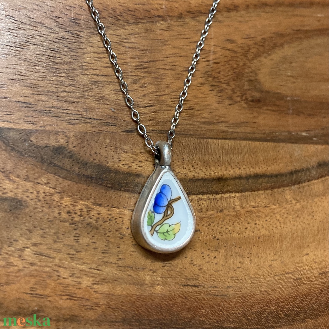 Mentett Herendi darabok - pici csepp porcelán nyaklánc - nemesacél lánccal - ékszer - nyaklánc - medálos nyaklánc - Meska.hu