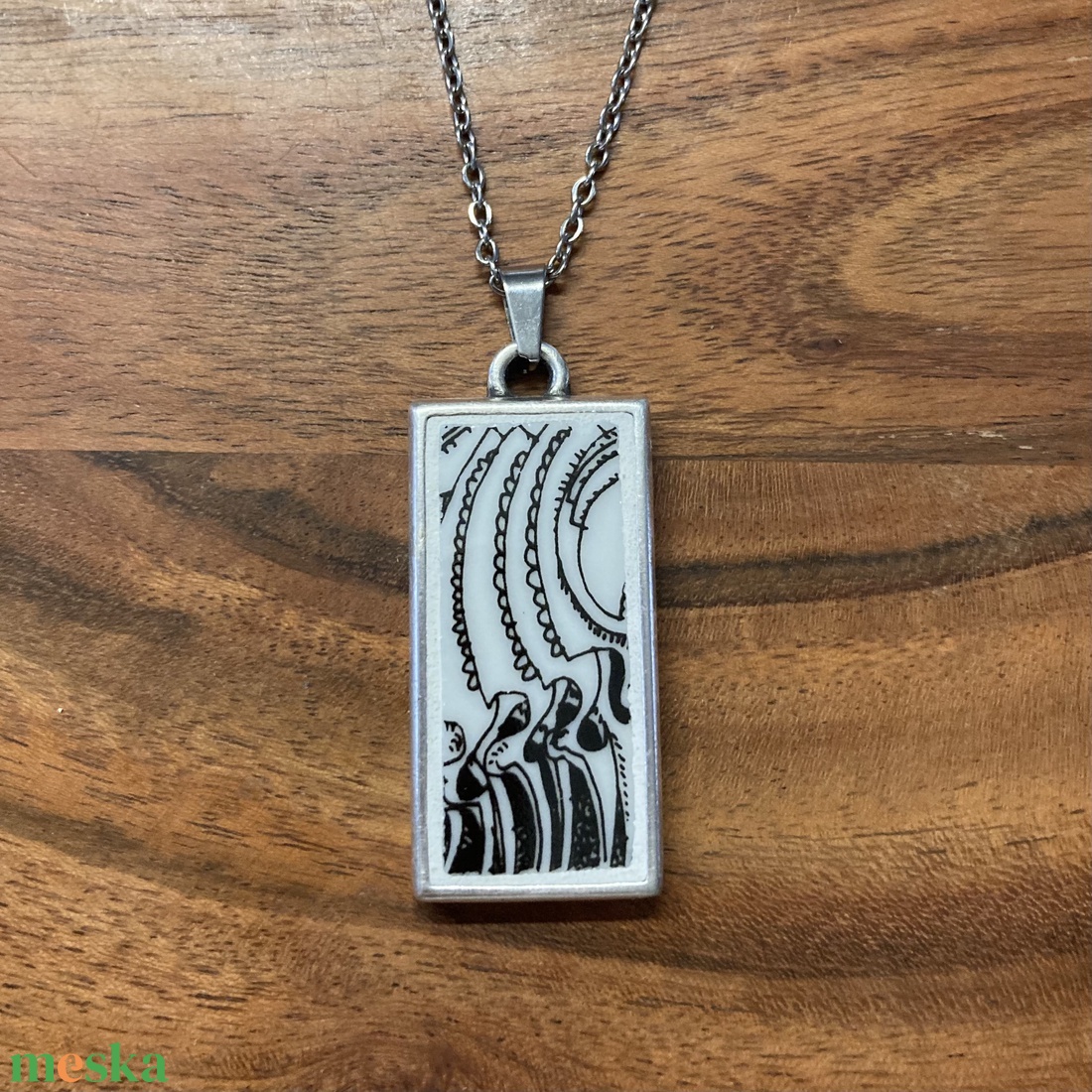 Mentett porcelán darabok - nyaklánc - tégla medál nemesacél lánccal - ékszer - nyaklánc - medálos nyaklánc - Meska.hu