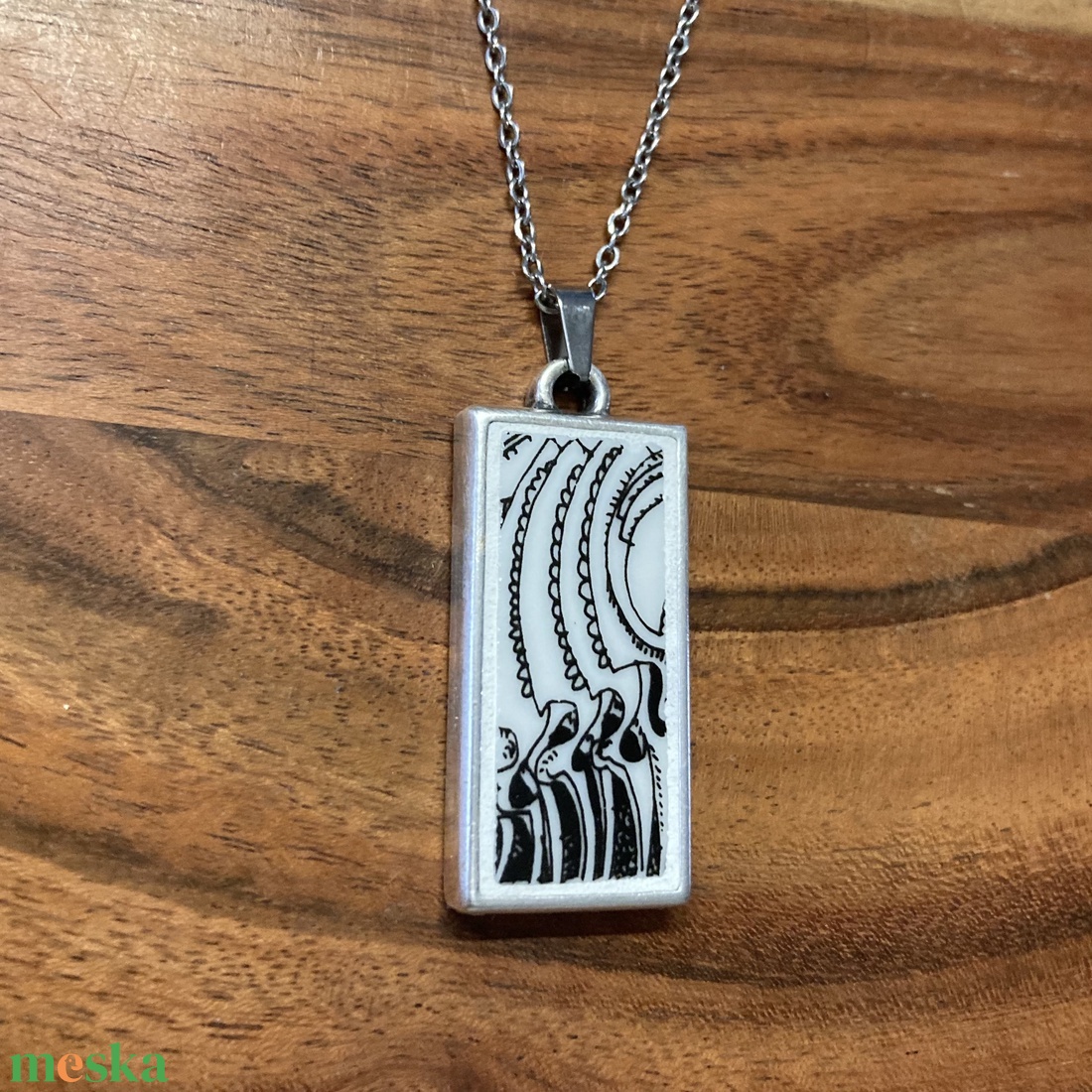 Mentett porcelán darabok - nyaklánc - tégla medál nemesacél lánccal - ékszer - nyaklánc - medálos nyaklánc - Meska.hu