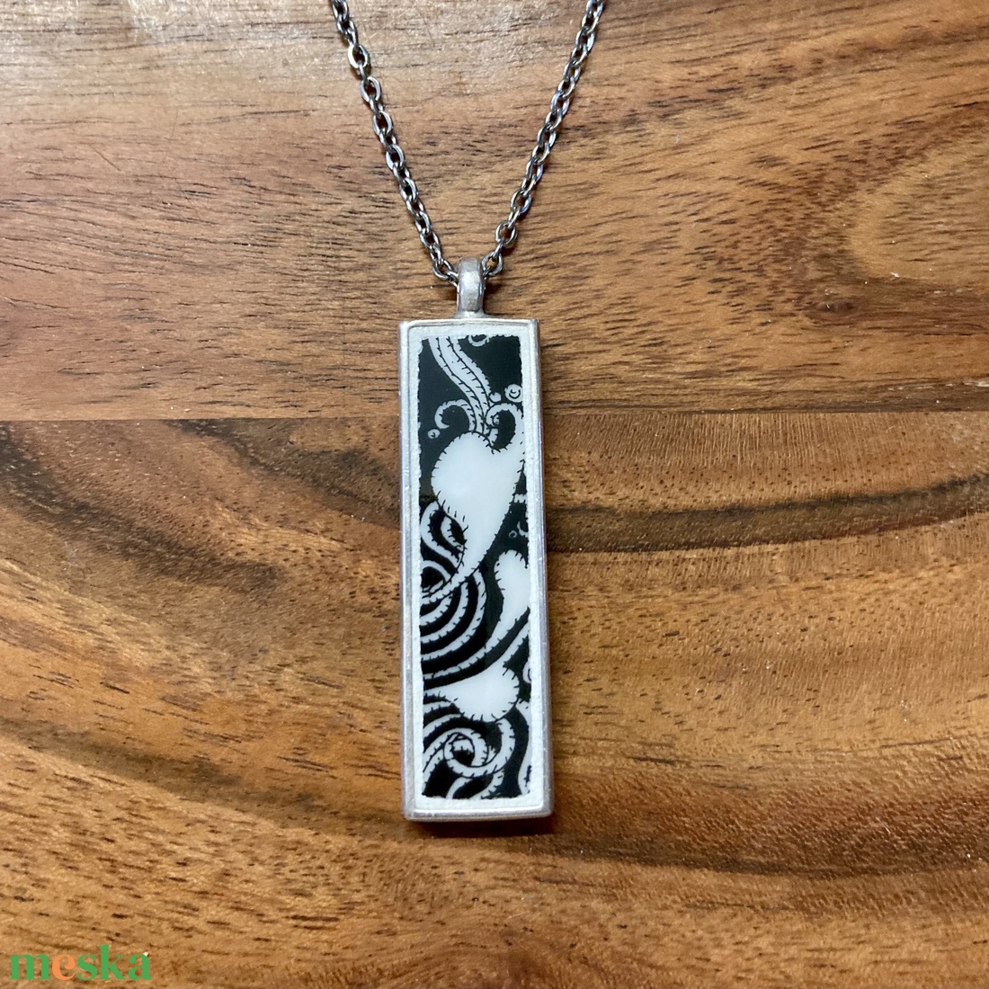 Mentett porcelán darabok - nyaklánc - hosszú medál nemesacél lánccal - ékszer - nyaklánc - medálos nyaklánc - Meska.hu