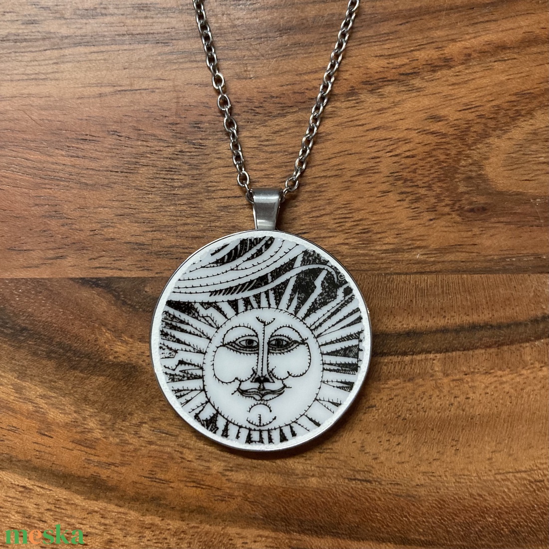 Mentett porcelán darabok - napfény medálos nyaklánc - nemesacél - ékszer - nyaklánc - medálos nyaklánc - Meska.hu