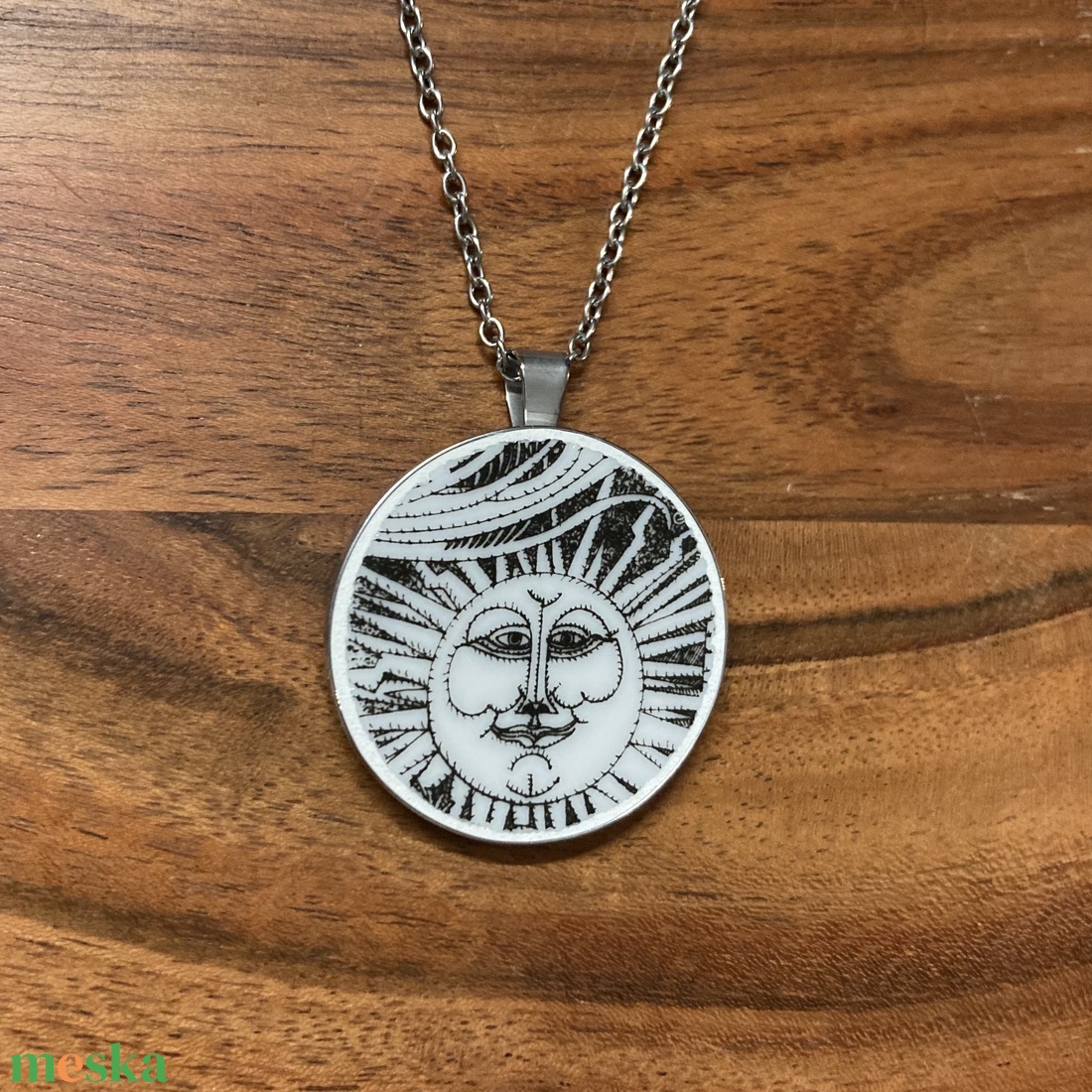 Mentett porcelán darabok - napfény medálos nyaklánc - nemesacél - ékszer - nyaklánc - medálos nyaklánc - Meska.hu