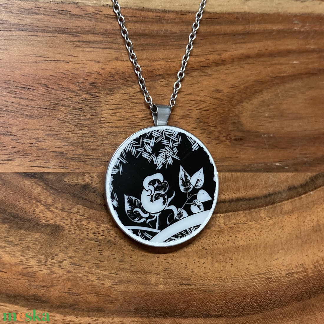 Mentett porcelán darabok - rózsa medálos nyaklánc - nemesacél - ékszer - nyaklánc - medálos nyaklánc - Meska.hu