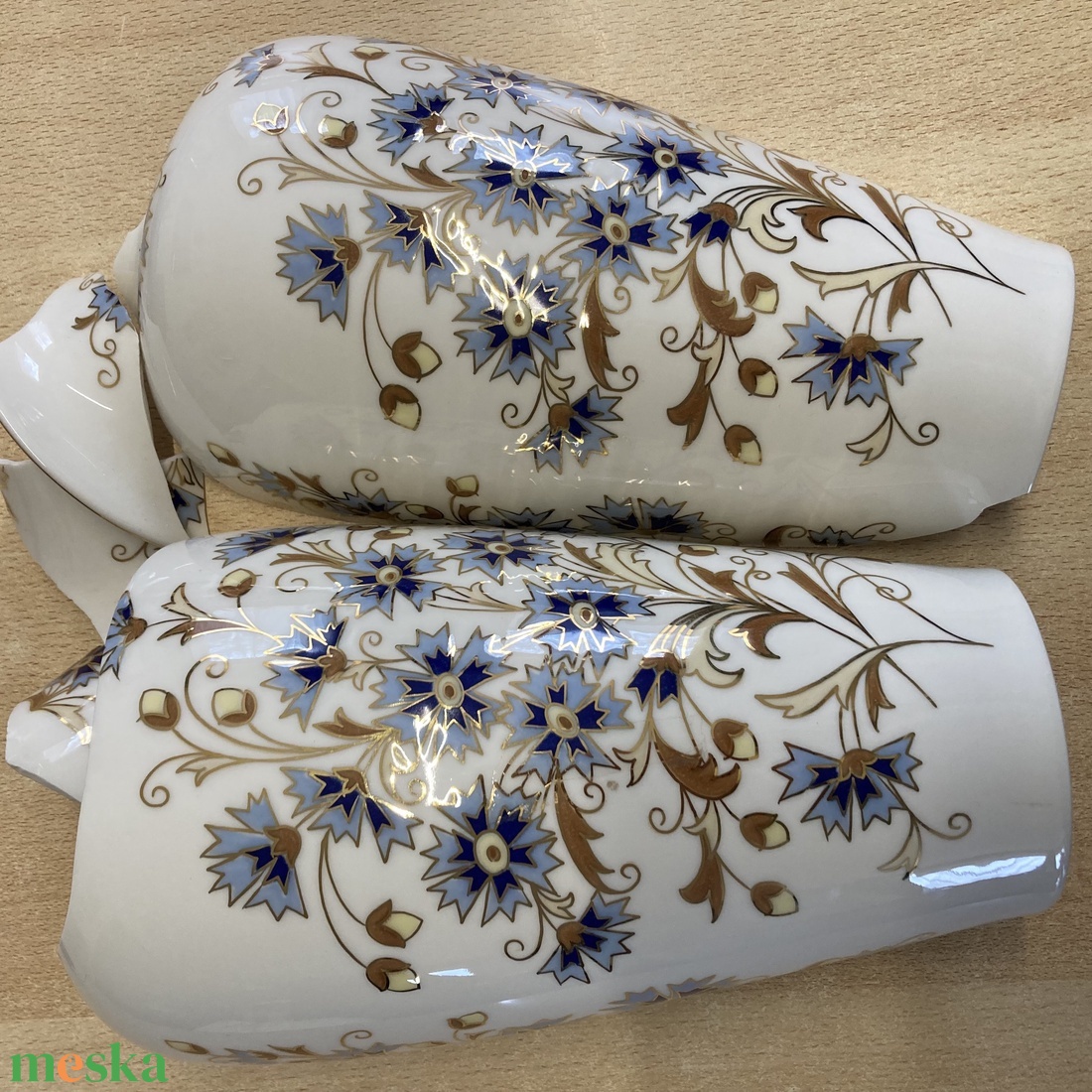 Mentett porcelán darabok - búzavirág medálos nyaklánc - nemesacél - ékszer - nyaklánc - medálos nyaklánc - Meska.hu