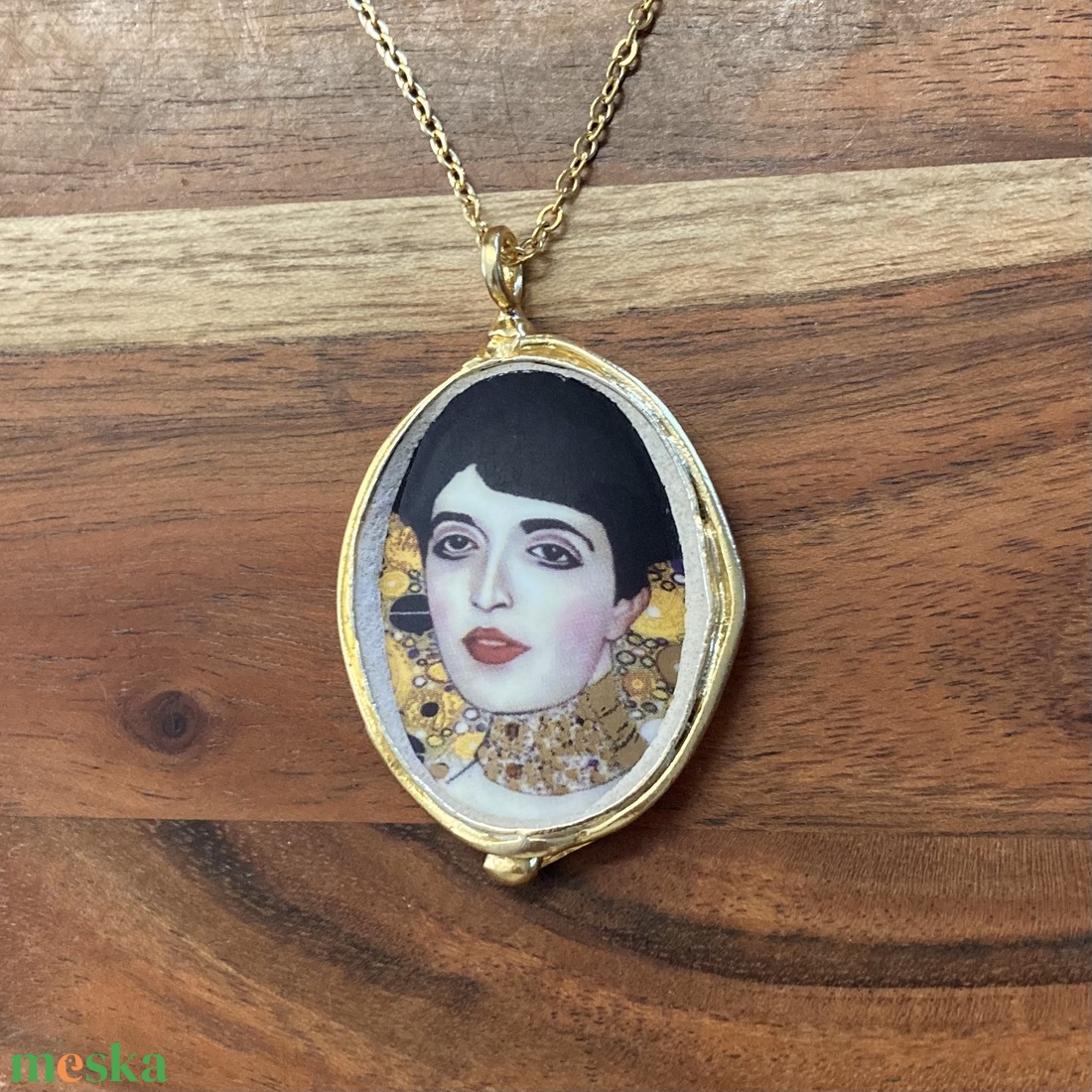 Aranyozott medál - mentett porcelán darabok - Adele medál vagy nyaklánc - ékszer - nyaklánc - medálos nyaklánc - Meska.hu