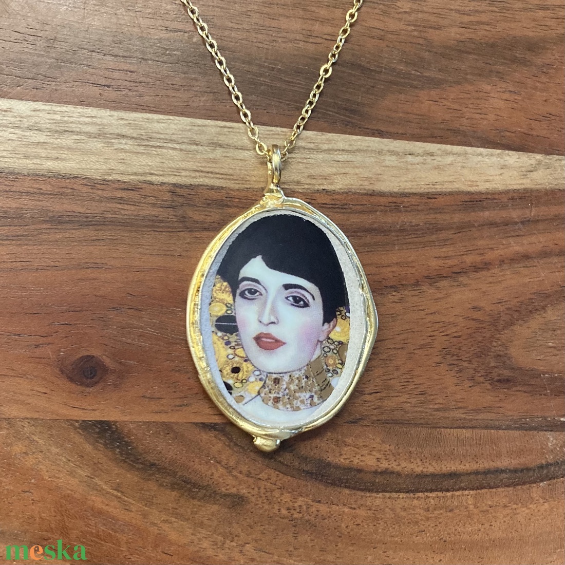 Aranyozott medál - mentett porcelán darabok - Adele medál vagy nyaklánc - ékszer - nyaklánc - medálos nyaklánc - Meska.hu