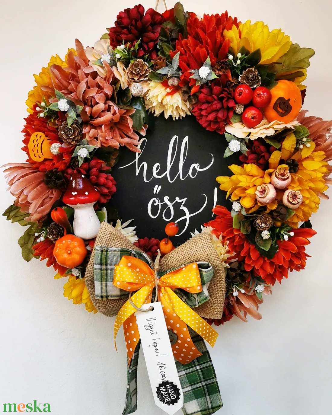 Őszi kopogtató  - otthon & életmód - dekoráció - ajtó- és ablak dekoráció - ajtódísz & kopogtató - Meska.hu