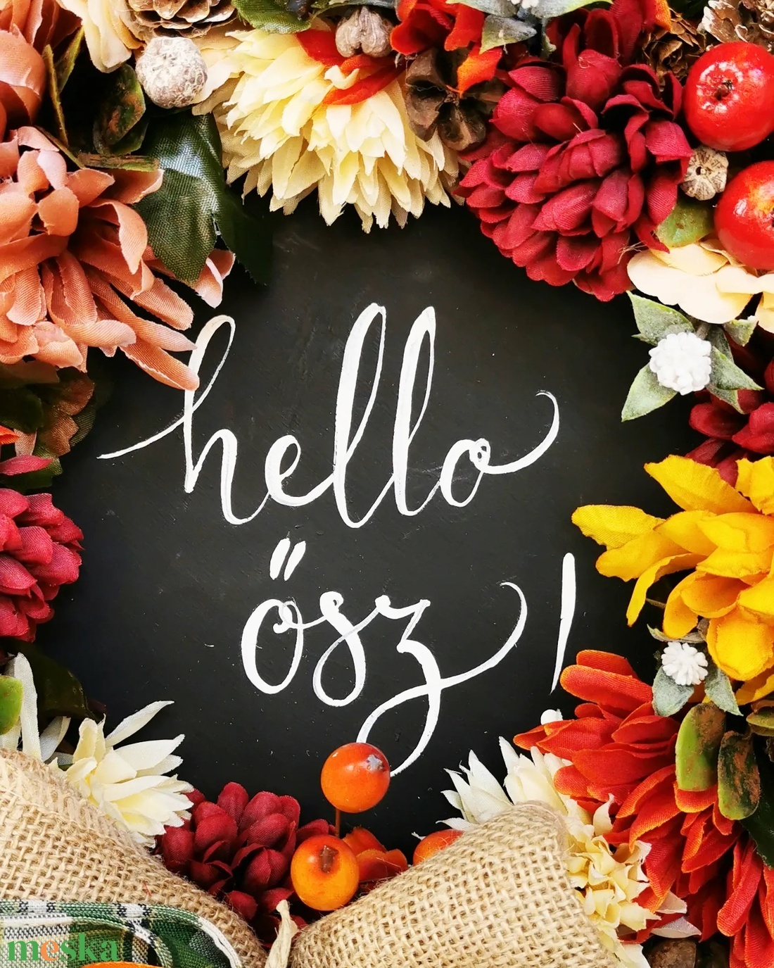 Őszi kopogtató  - otthon & életmód - dekoráció - ajtó- és ablak dekoráció - ajtódísz & kopogtató - Meska.hu