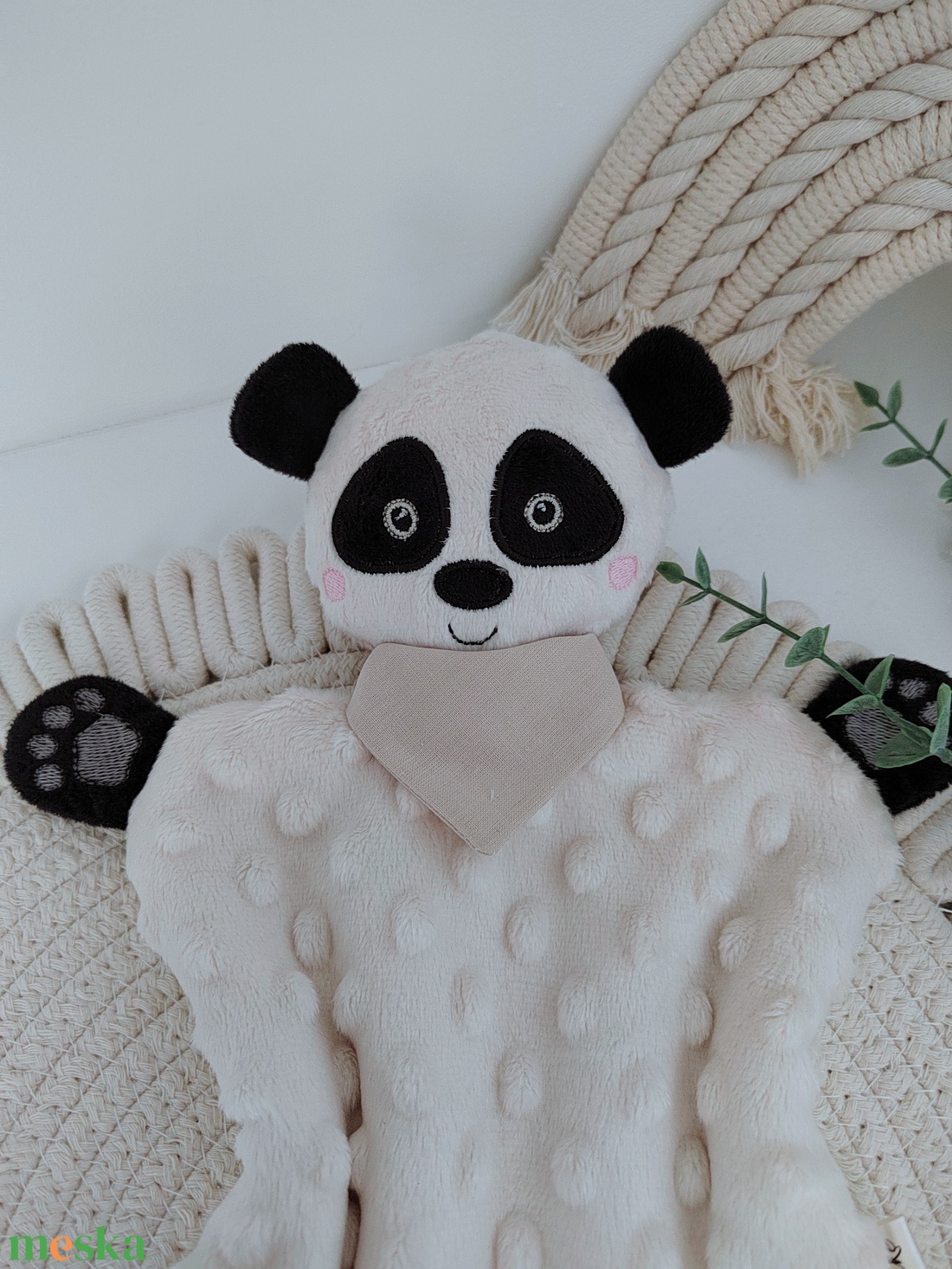 Minky kispanda rongyi - baba - mama - baba játékok - szundikendő, alvóka - Meska.hu