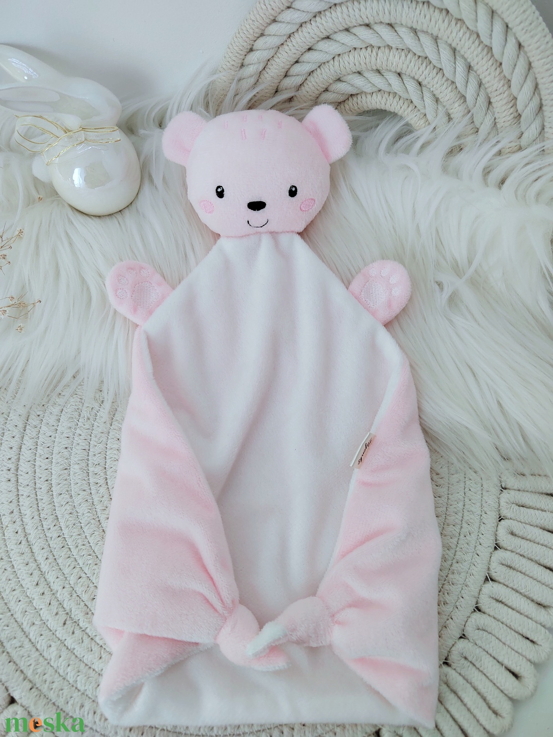 Plüss rongyi maci.  - baba - mama - baba játékok - szundikendő, alvóka - Meska.hu