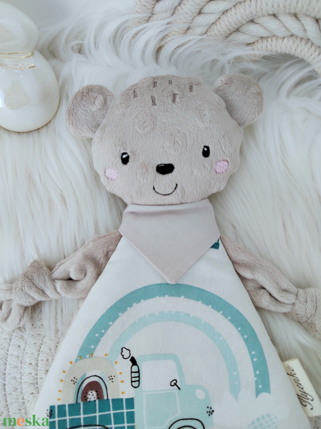 Világos drapp minky maci - baba - mama - baba játékok - szundikendő, alvóka - Meska.hu