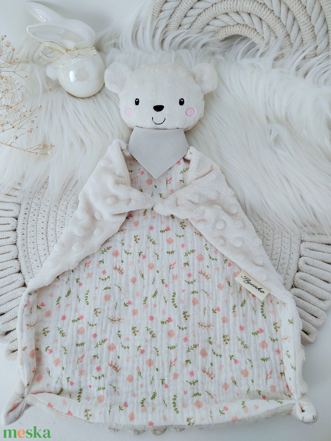 Minky/duplagéz maci rongyi - baba - mama - baba játékok - szundikendő, alvóka - Meska.hu