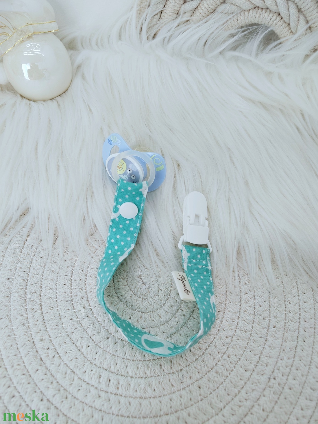 Textil cumitartó pánt.  - baba - mama - baba játékok - cumilánc - Meska.hu