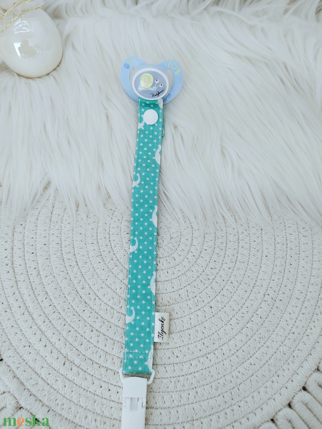 Textil cumitartó pánt.  - baba - mama - baba játékok - cumilánc - Meska.hu