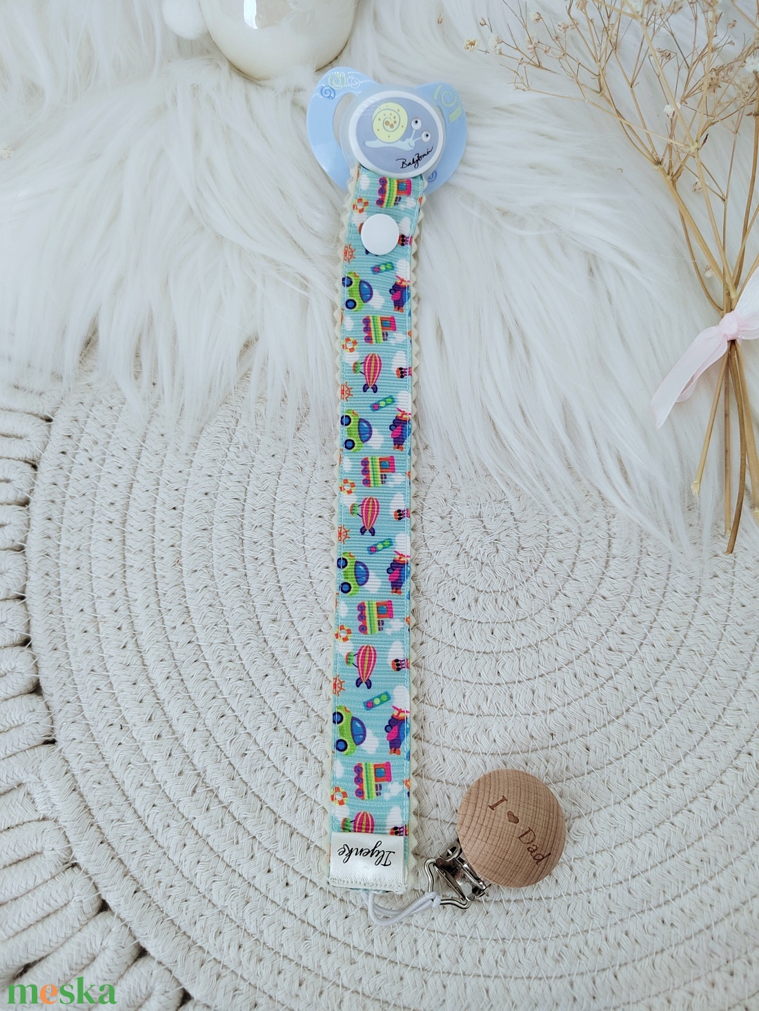 Textil cumitartó pánt.  - baba - mama - baba játékok - cumilánc - Meska.hu