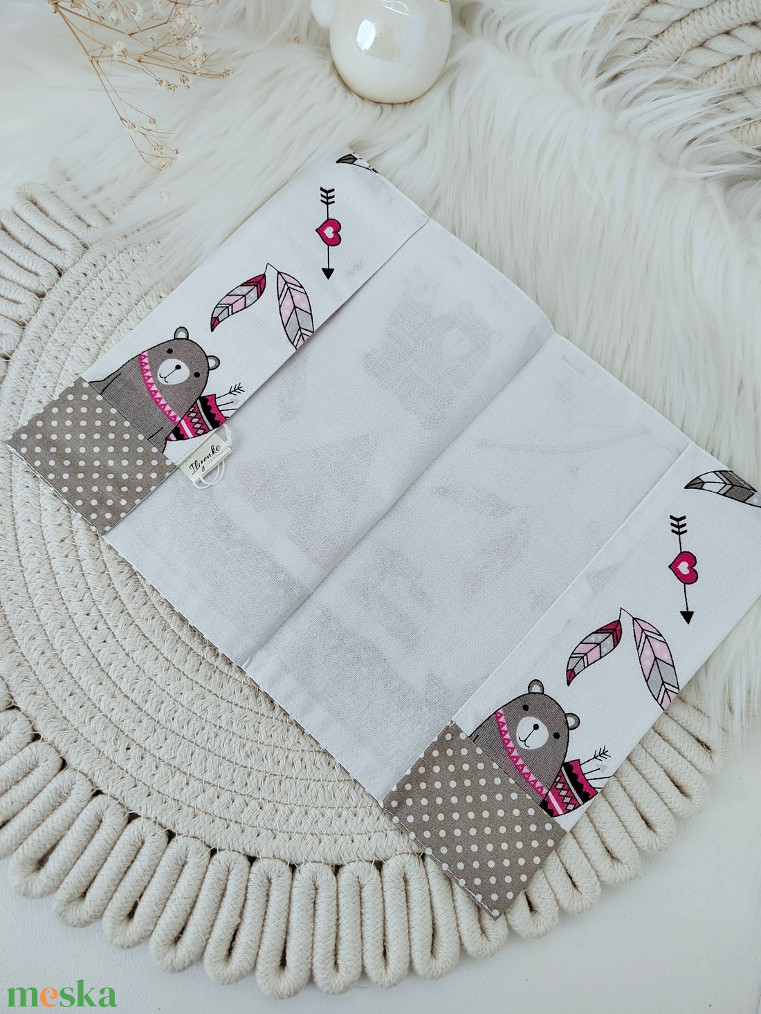 Két rétegű kiskönyv borító  - baba - mama - babaemlékek - egészségügyi kiskönyv borító - Meska.hu