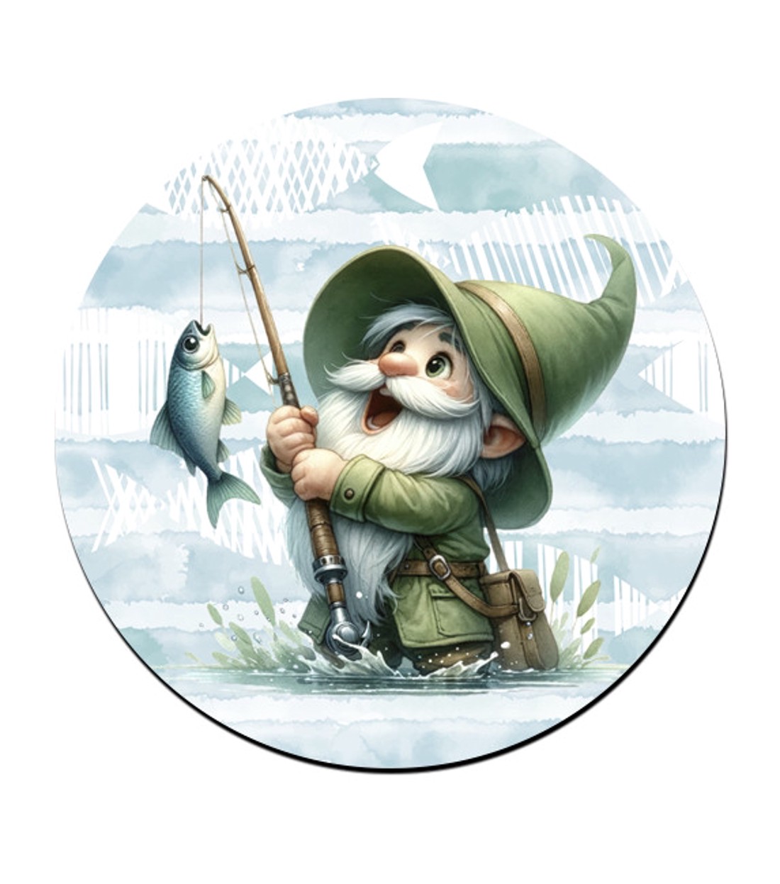 Horgász manó és a nagy fogás mintás bögre alátét -  - Meska.hu