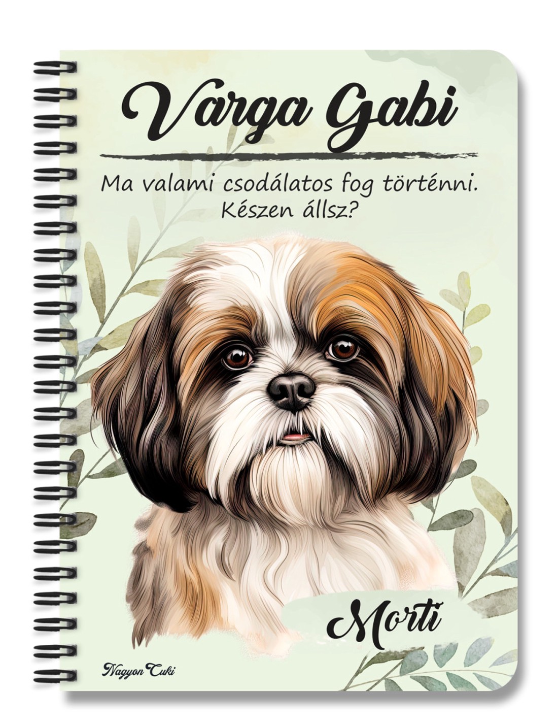 Személyre szabható - Barna Shih tzu portré mintás A6-os füzet - otthon & életmód - papír, írószer - jegyzetfüzet & napló - Meska.hu