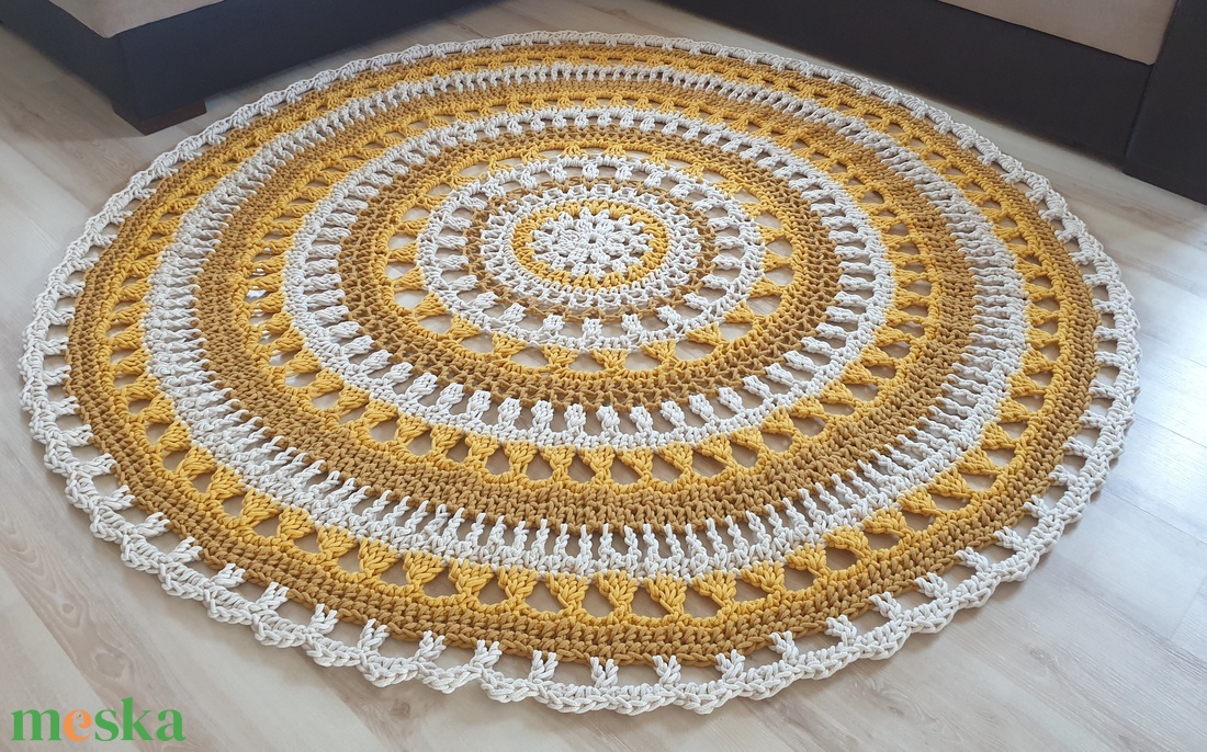 Óriás horgolt mandala szőnyeg  - otthon & életmód - lakástextil - szőnyeg - horgolt szőnyeg - Meska.hu