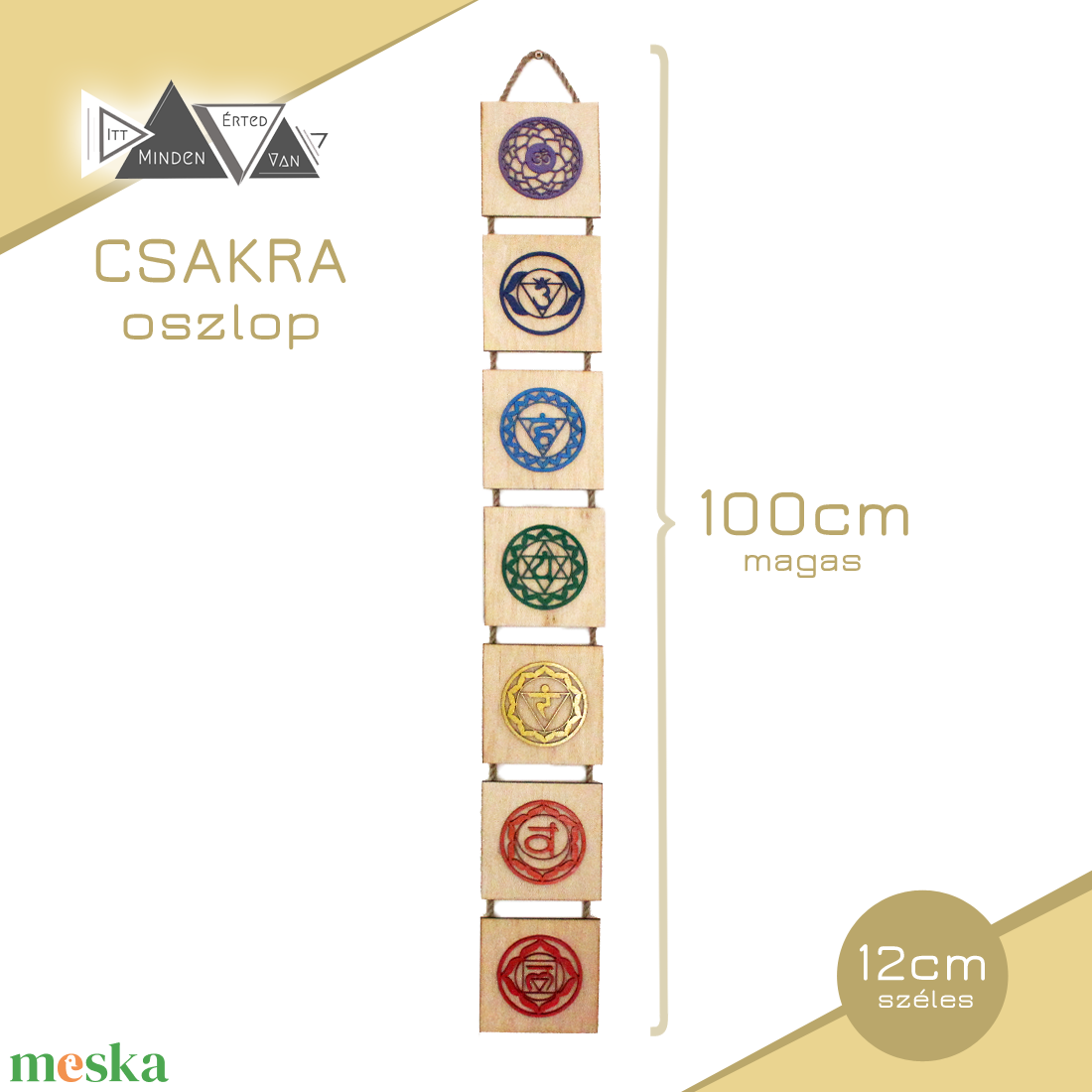 7 Csakra fali dekoráció - otthon & életmód - dekoráció - fali és függő dekoráció - falra akasztható dekor - Meska.hu