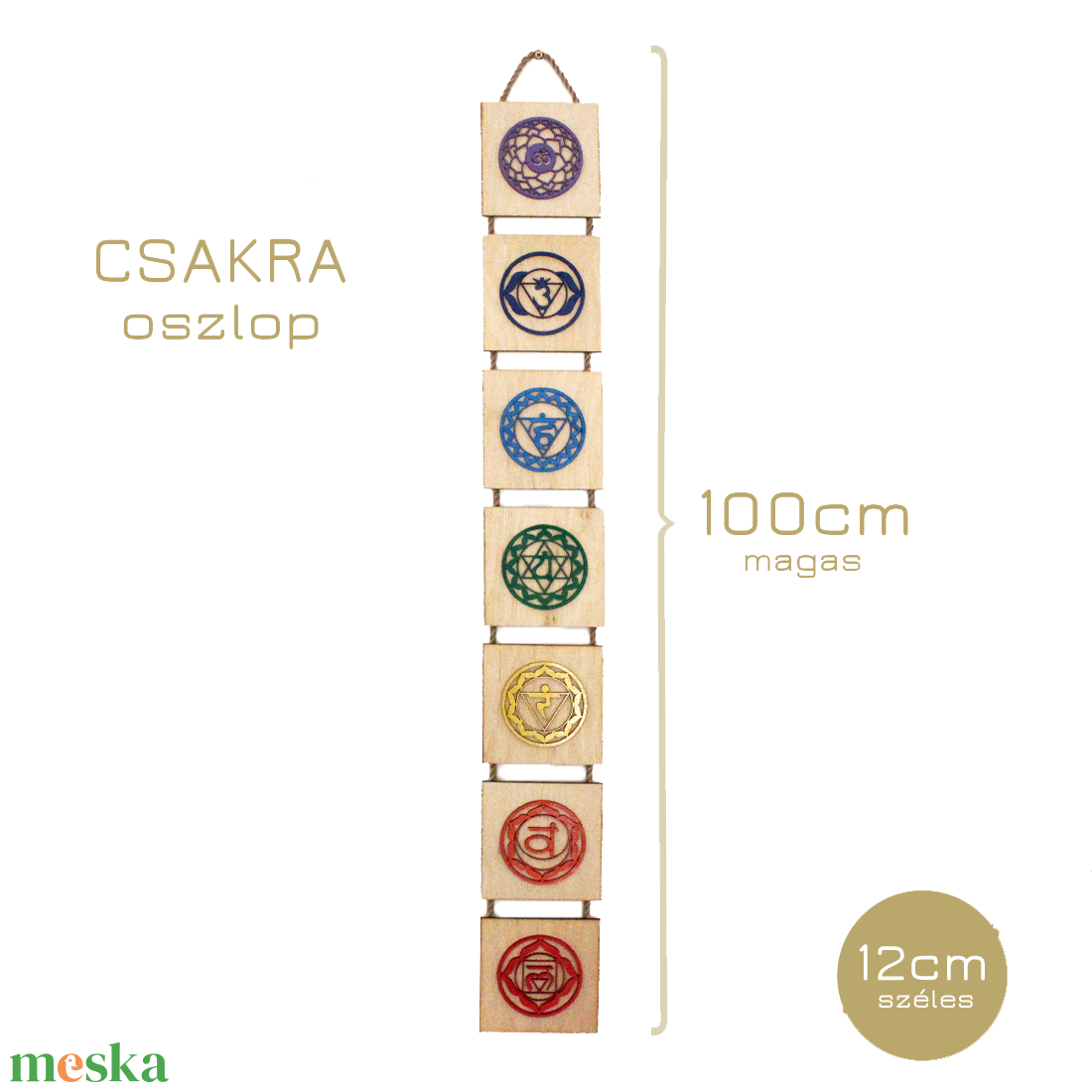 7 Csakra fali dekoráció - otthon & életmód - dekoráció - fali és függő dekoráció - falra akasztható dekor - Meska.hu