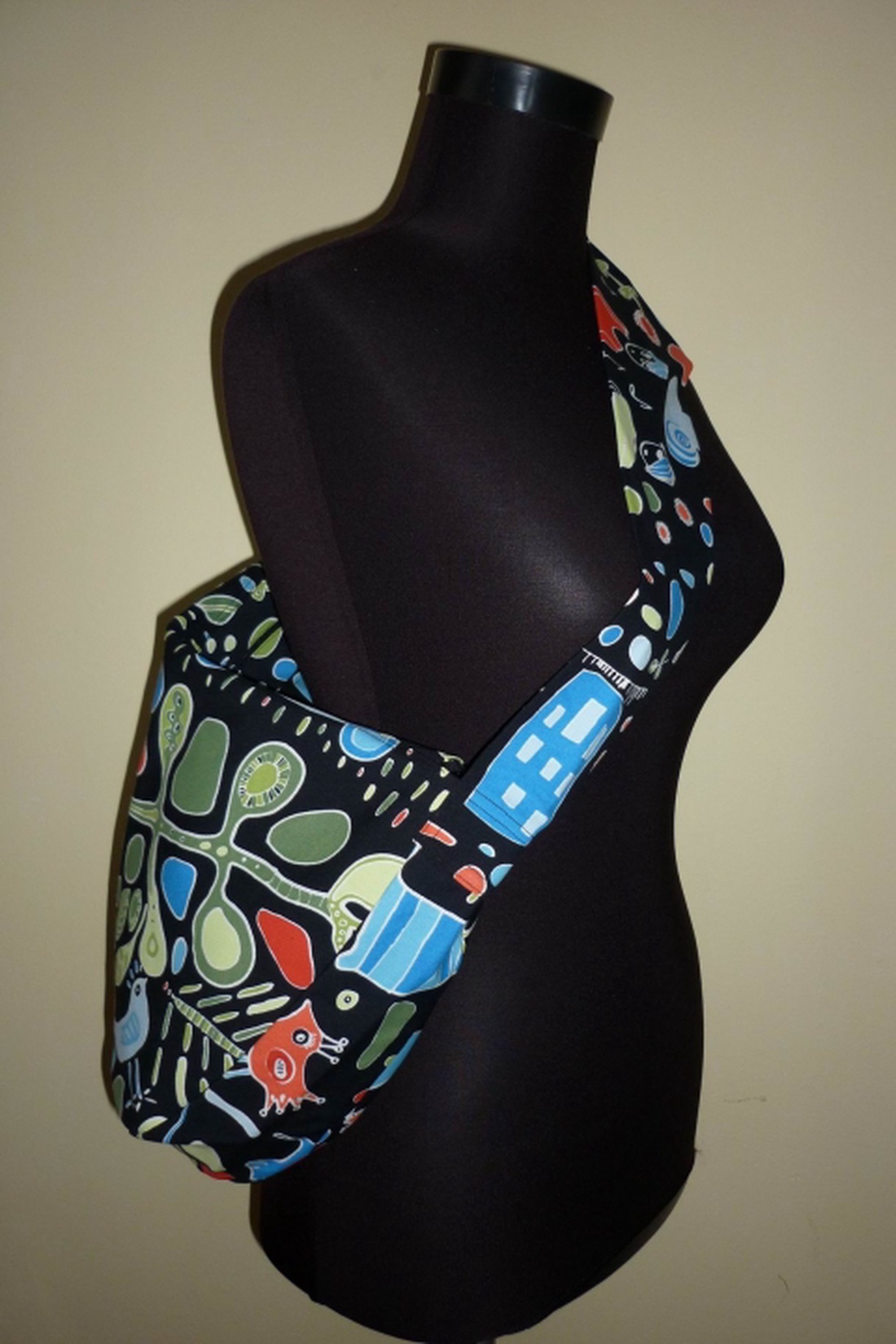 Válltáska / Oldaltáska / Biciklis táska fekete alapon madaras -  - Meska.hu