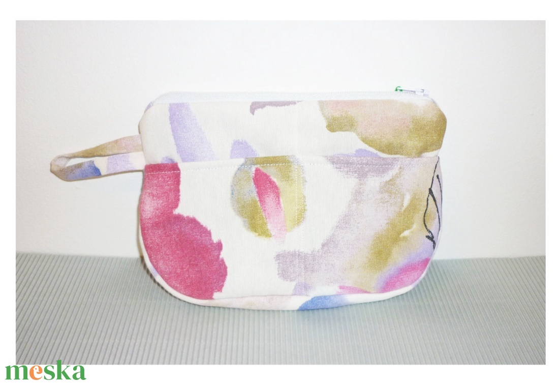 Zöld mintás neszesszer vagy tolltartó - táska & tok - neszesszer - Meska.hu