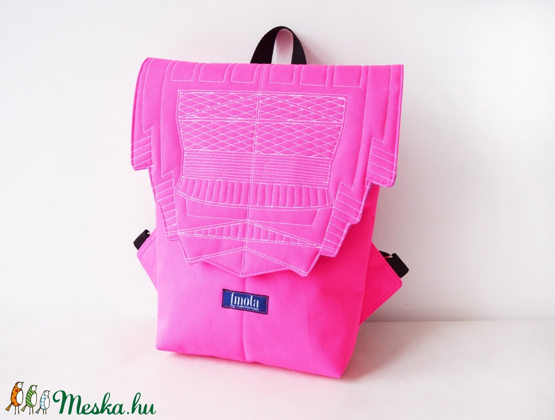 Neon pink vízlepergető kicsi hátizsák épület mintával - táska & tok - hátizsák - hátizsák - Meska.hu Neon pink vízlepergető kicsi hátizsák épület mintával - táska & tok - hátizsák - hátizsák - Meska.hu