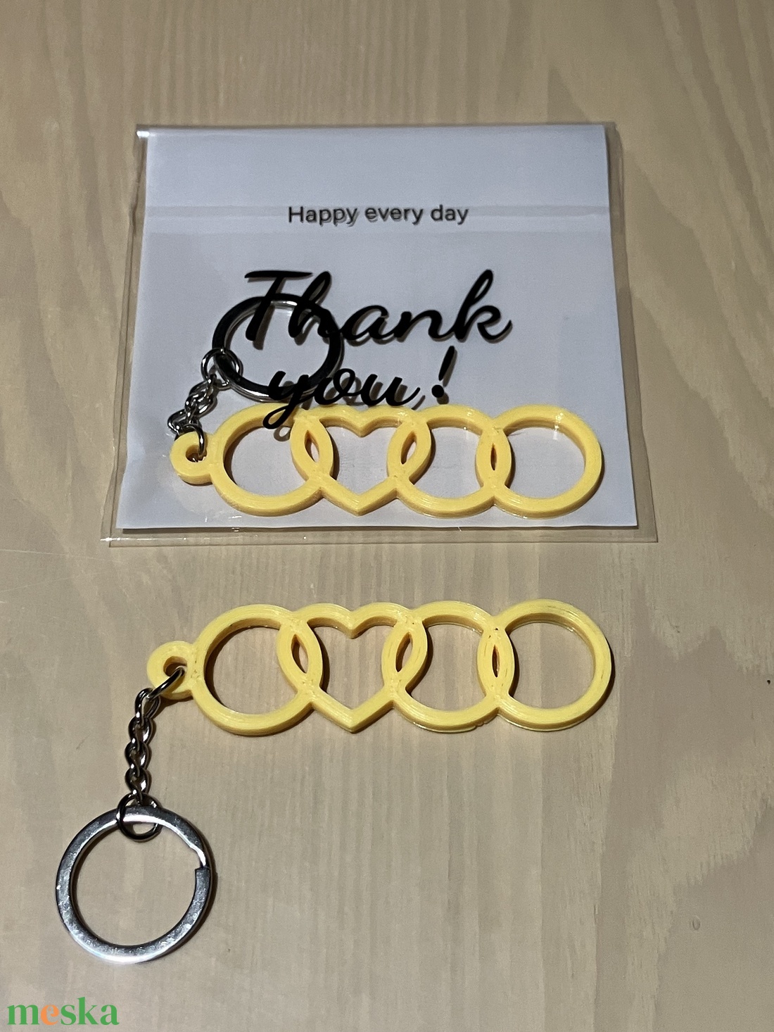 Audi Szerelem 3D Nyomtatott Kulcstartó Sárga - táska & tok - kulcstartó & táskadísz - kulcstartó - Meska.hu