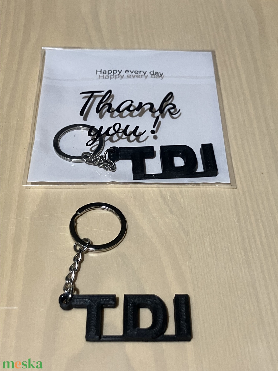 TDI (TurboDiesel) 3D Nyomtatott Kulcstartó Fekete - táska & tok - kulcstartó & táskadísz - kulcstartó - Meska.hu
