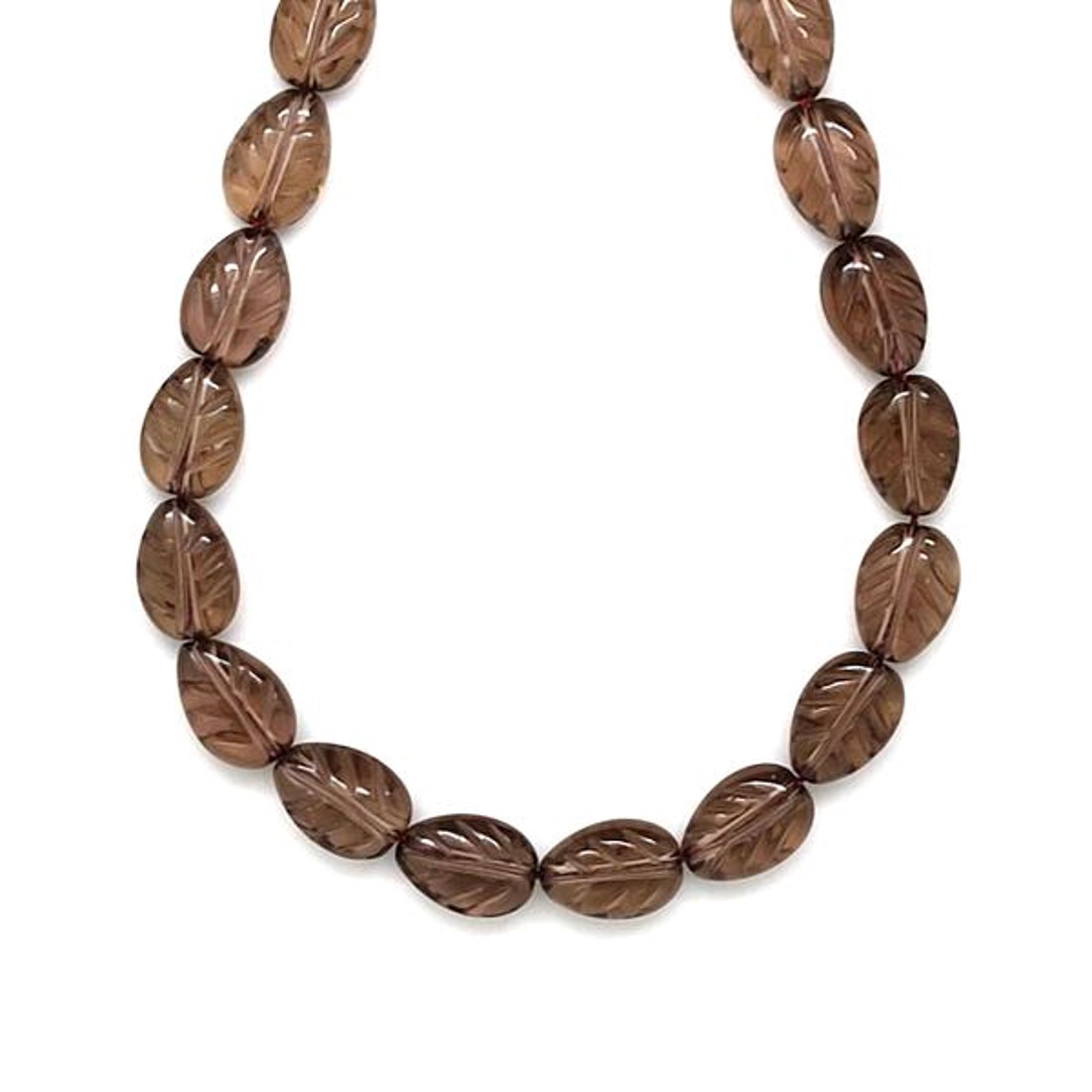 Füstkvarc levél 8x12mm� ékszerkészítő alapanyag (füzér) - kellékek & szerszámok - ásvány alapanyag - ásványfüzér - Meska.hu