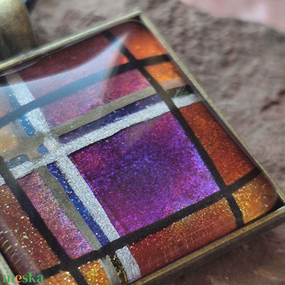 Naplemente - üveglencsés medál - ékszer - nyaklánc - medál - Meska.hu