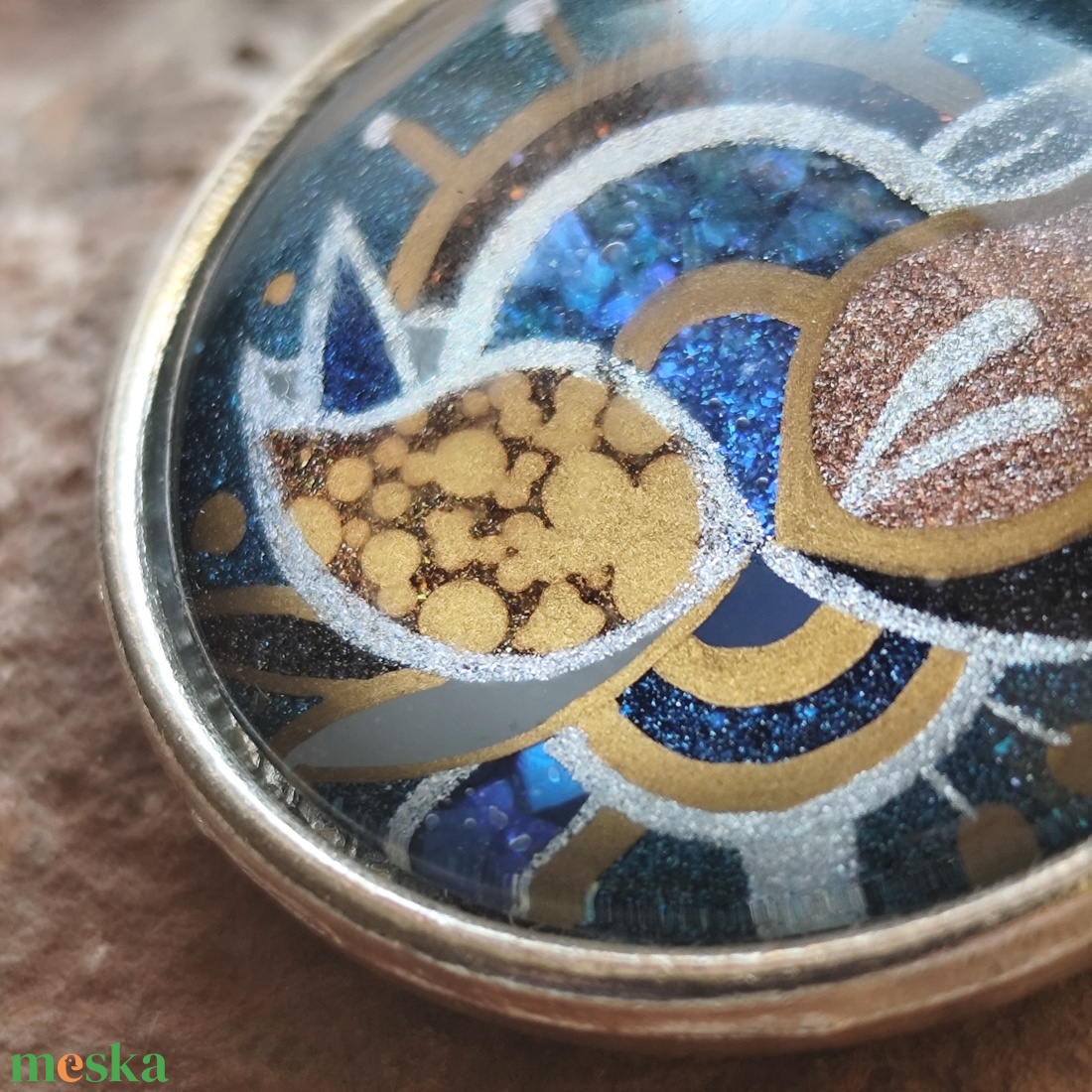 Fenyő-virág - üveglencsés szett - ékszer - ékszerszett - Meska.hu