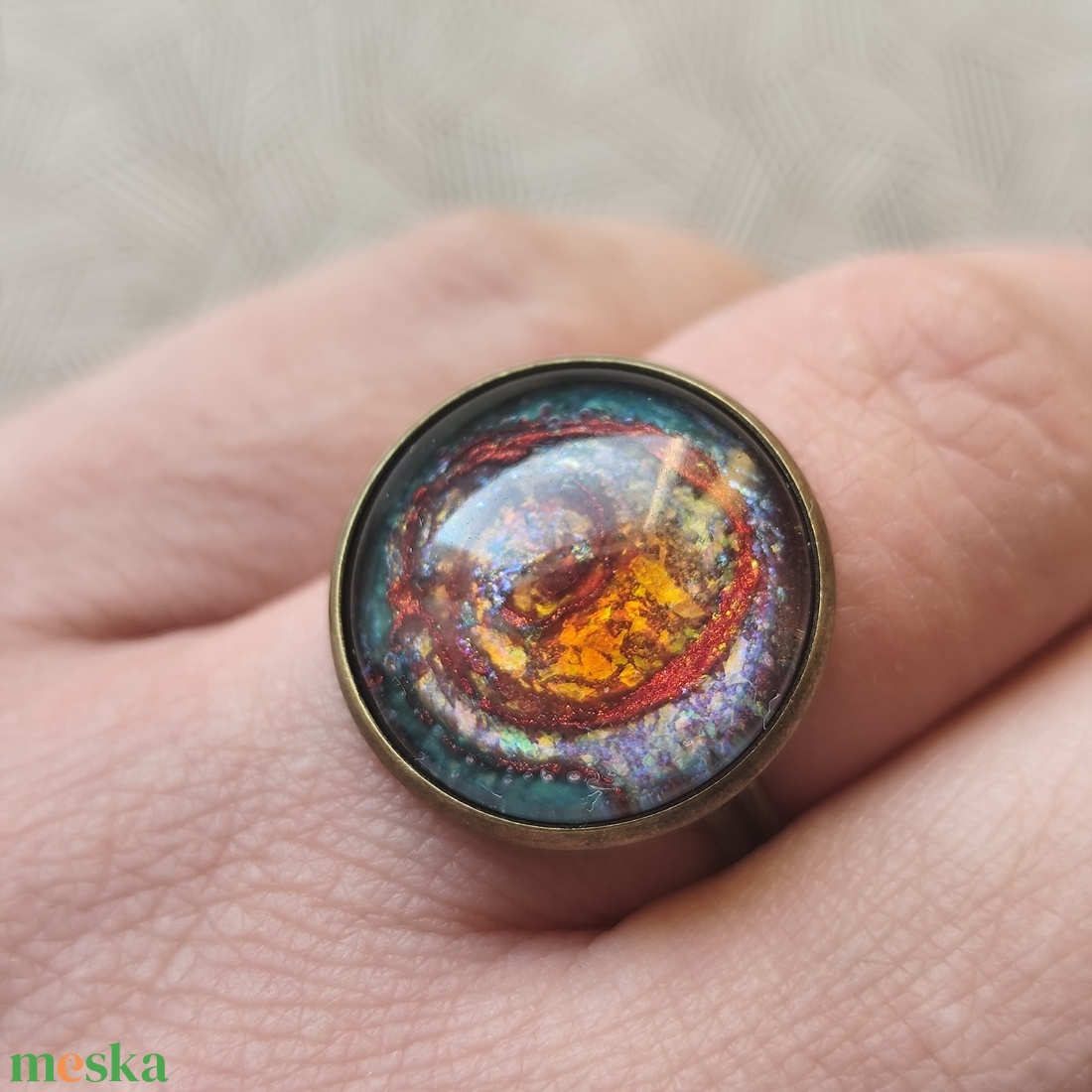 Örvénylés - üveglencsés gyűrű - ékszer - gyűrű - üveglencsés gyűrű - Meska.hu