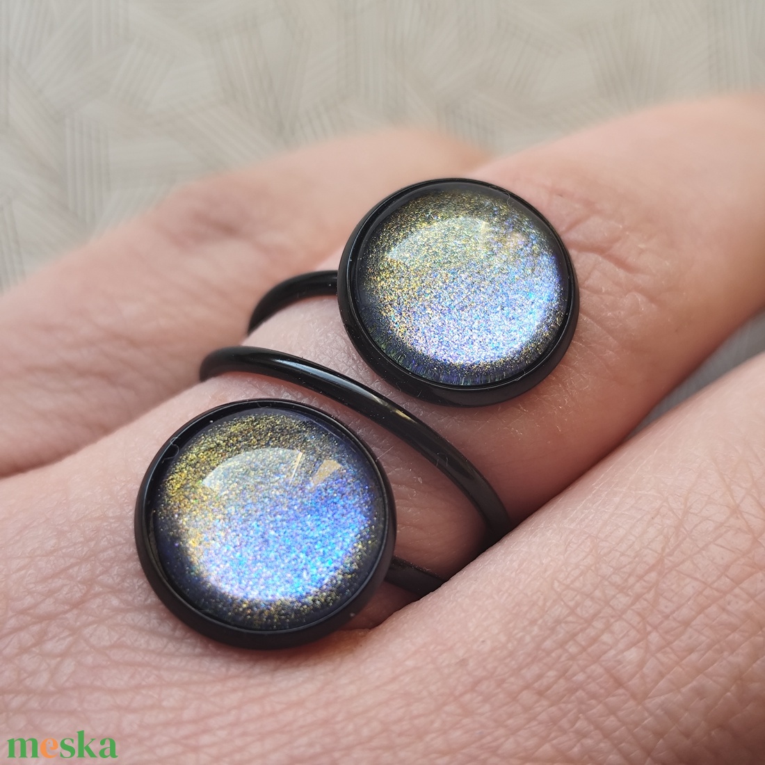 Holdfény - üveglencsés gyűrű - ékszer - gyűrű - üveglencsés gyűrű - Meska.hu