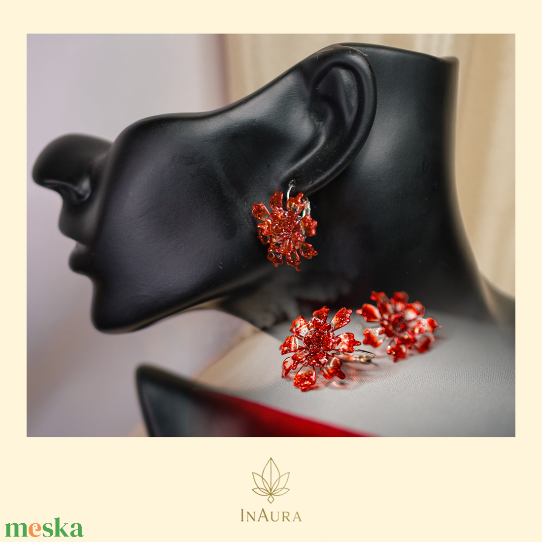 Tűzvirág fülbevaló - ékszer - fülbevaló - lógó fülbevaló - Meska.hu
