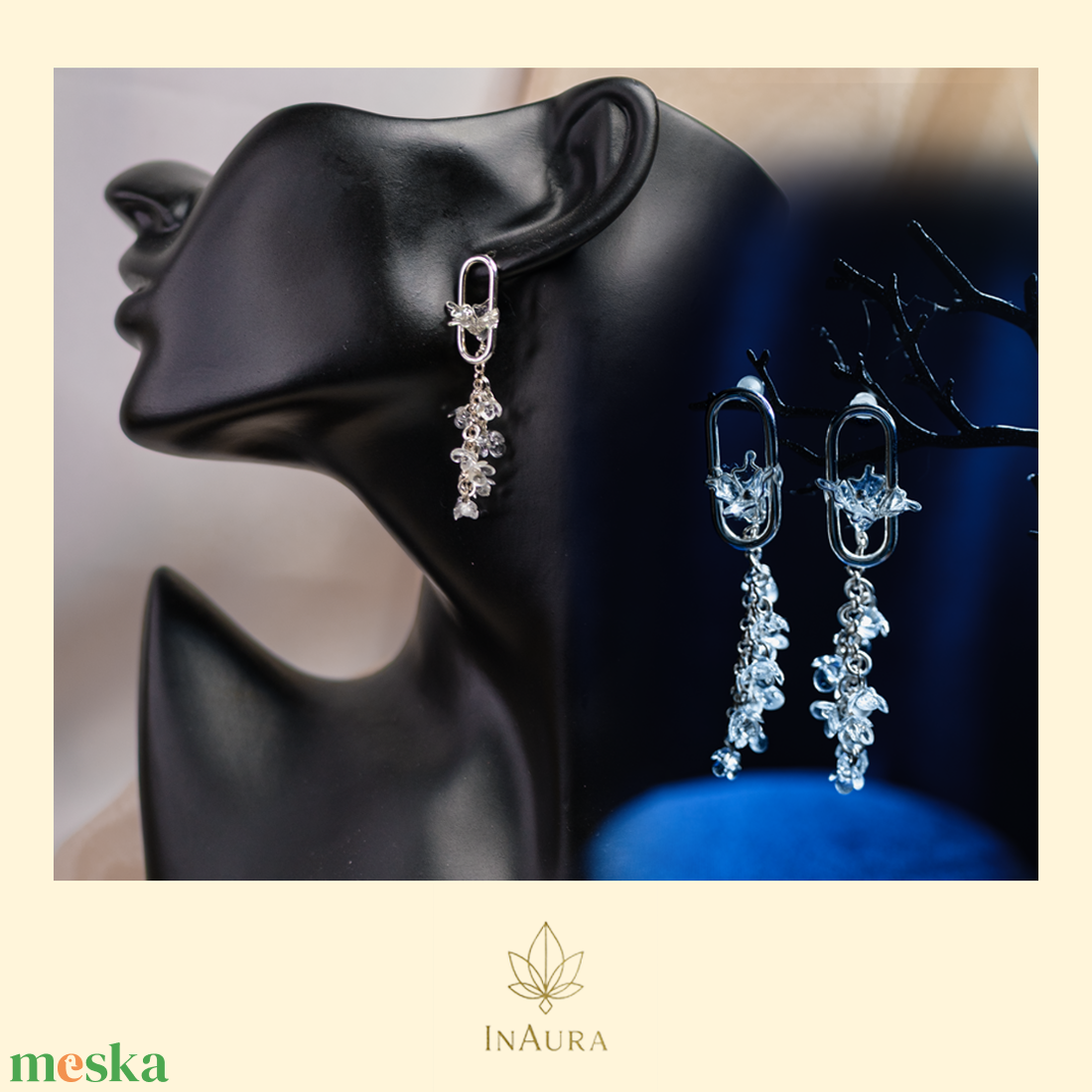 Üvegvirág lógós fülbevaló - ékszer - fülbevaló - csillár fülbevaló - Meska.hu