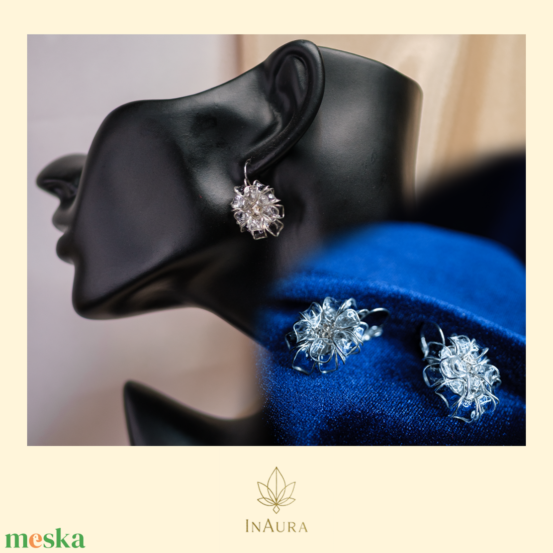 Üvegvirág fülbevaló - ékszer - fülbevaló - lógó fülbevaló - Meska.hu