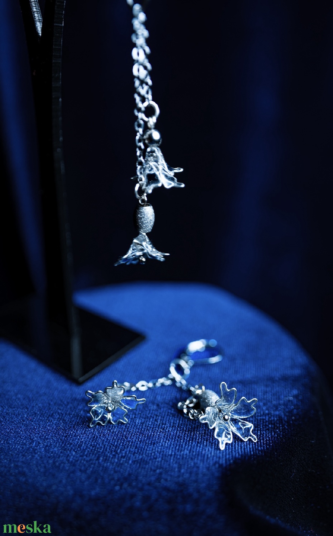 Üvegvirág, lógós fülbevaló - ékszer - fülbevaló - csillár fülbevaló - Meska.hu