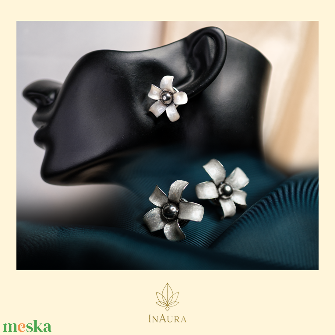 Gyöngyház fehér virág fülbevaló - esküvő - ékszer - fülbevaló - Meska.hu