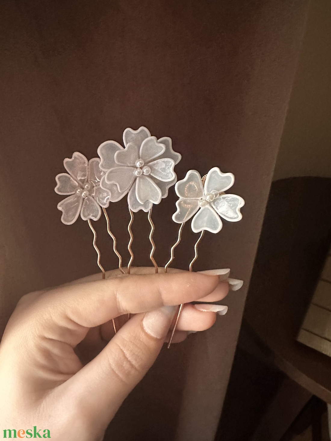 Mennyasszonyi hajtű szett - esküvő - hajdísz - hajtű - Meska.hu