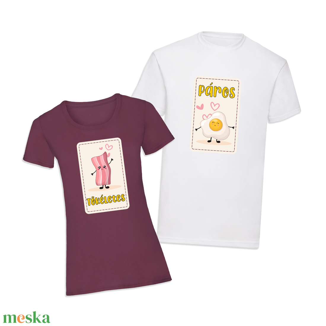 Páros mintás póló, pulóver Bacon - Tojás - ruha & divat - páros szett - női-férfi páros szett - Meska.hu Páros mintás póló, pulóver Bacon - Tojás - ruha & divat - páros szett - női-férfi páros szett - Meska.hu