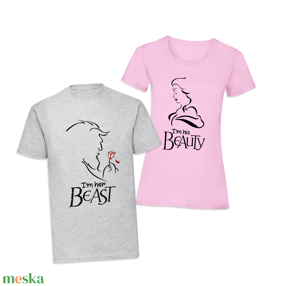 Páros mintás póló, pulóver Beauty - Beast - ruha & divat - páros szett - női-férfi páros szett - Meska.hu Páros mintás póló, pulóver Beauty - Beast - ruha & divat - páros szett - női-férfi páros szett - Meska.hu