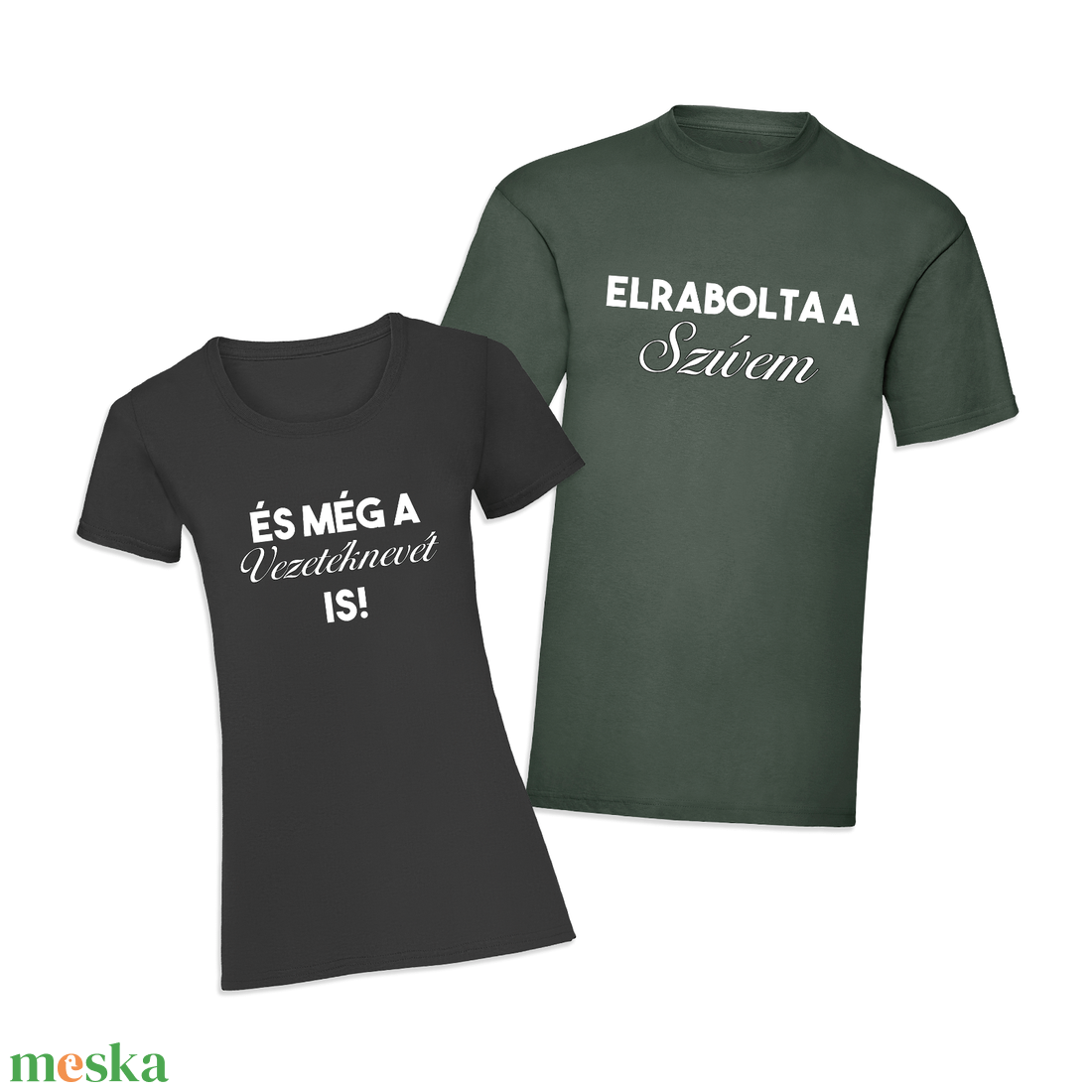 Páros mintás póló, pulóver Elrabolta a szívem  - ruha & divat - páros szett - női-férfi páros szett - Meska.hu