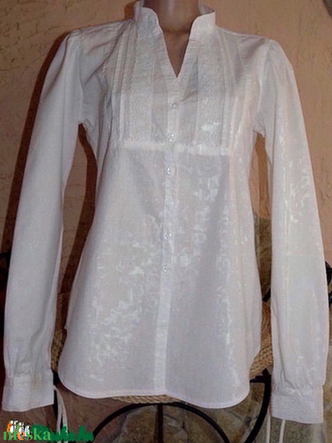 Fehér  vászon csipkés blúz  -  - Meska.hu