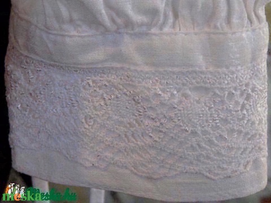 Fehér  vászon csipkés blúz  -  - Meska.hu