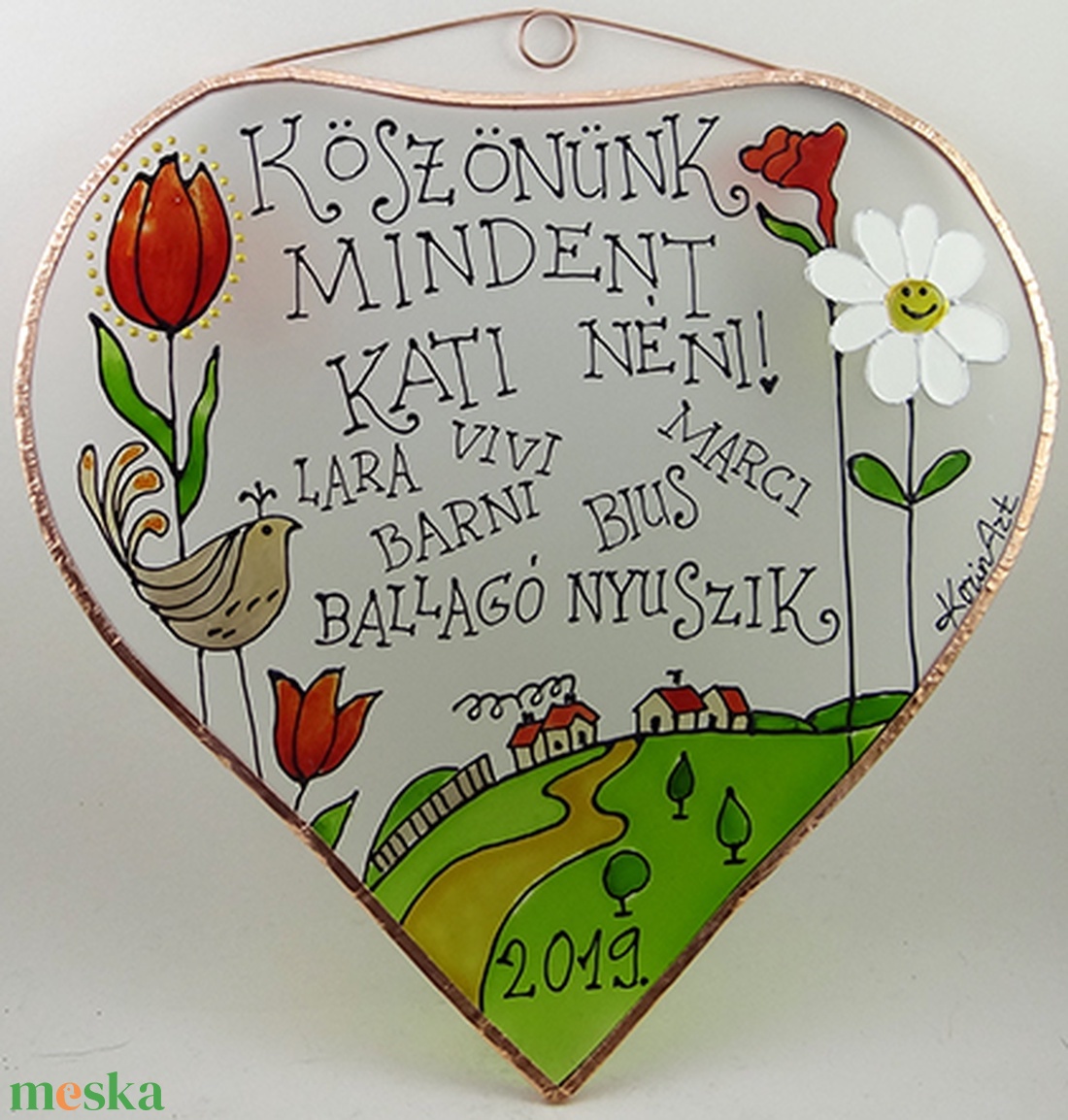 Köszönök mindent!  - tulipános - Üveg, Üvegkép - otthon & lakás - dekoráció - Meska.hu