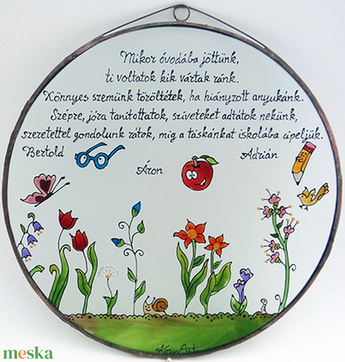 Ovis ballagó kép - Üveg, Üvegkép - otthon & életmód - dekoráció - asztal és polc dekoráció - díszüveg - Meska.hu